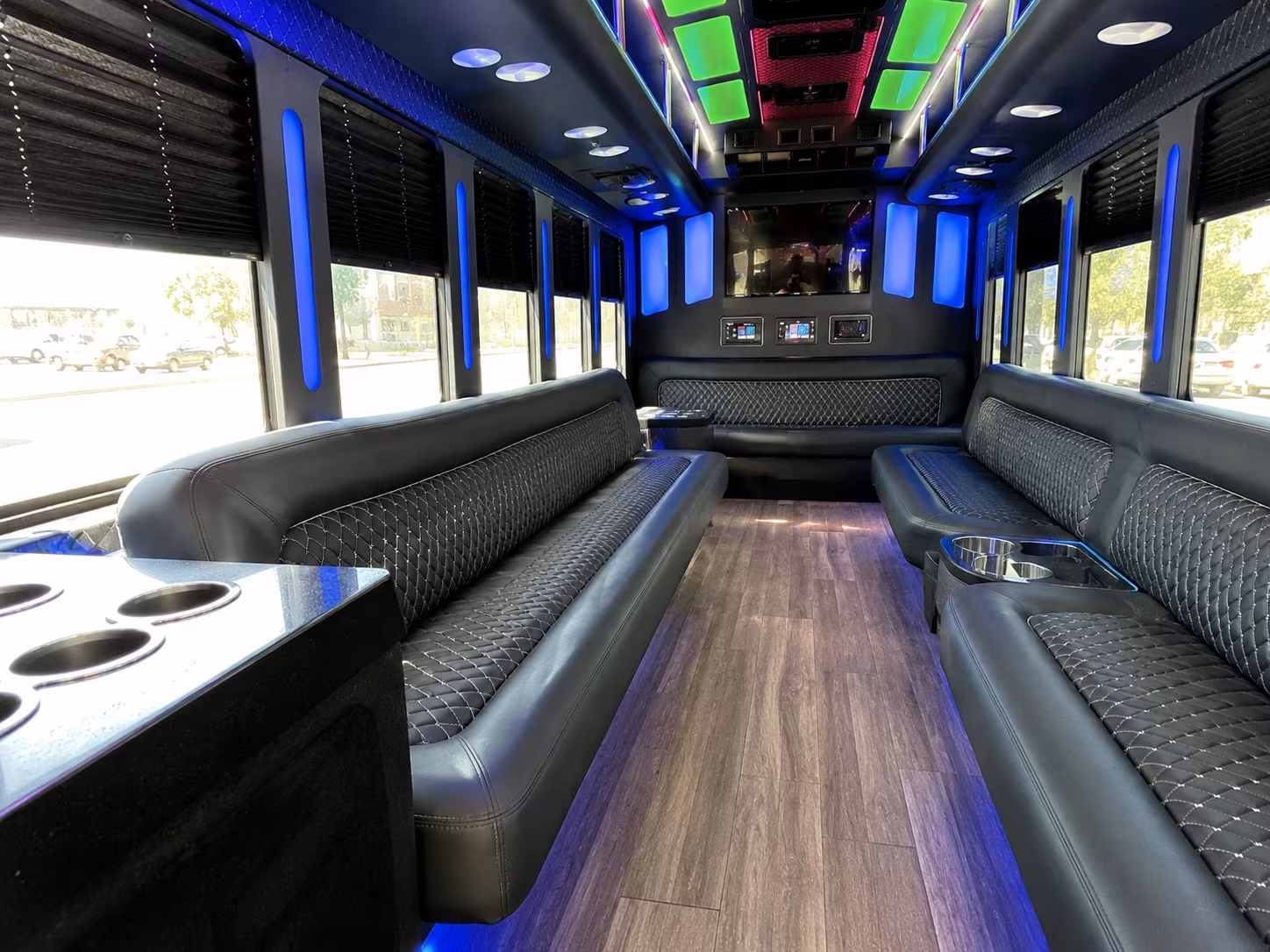 morgantown 15 passenger party bus inside