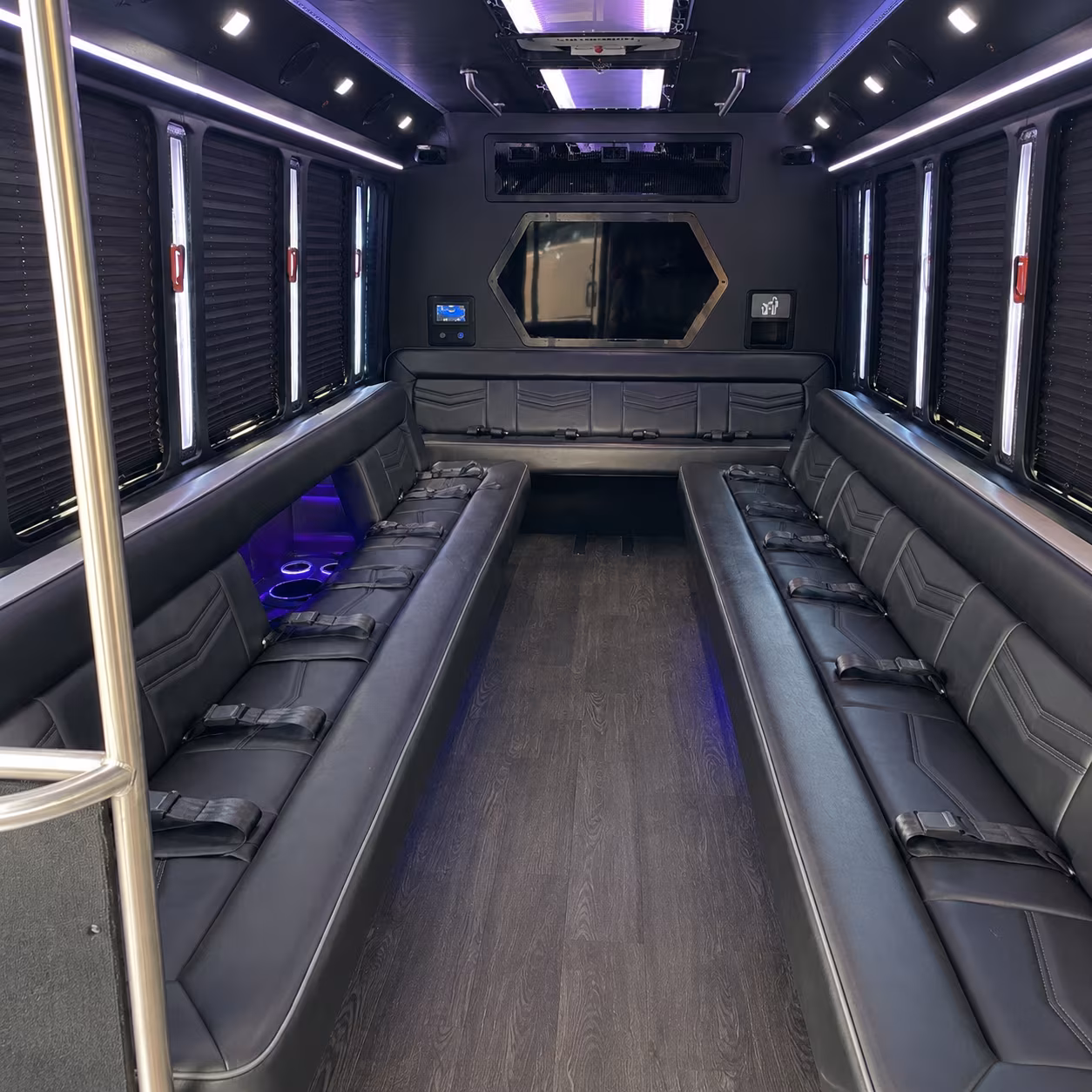 morgantown 18 passenger party bus interior