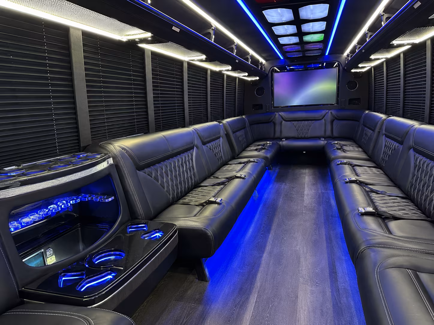 morgantown 20 passenger party bus inside