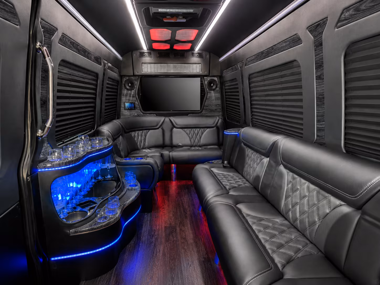 morgantown 20 passenger party bus interior