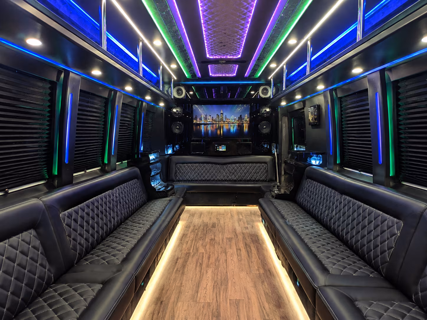 morgantown 25 passenger party bus interior