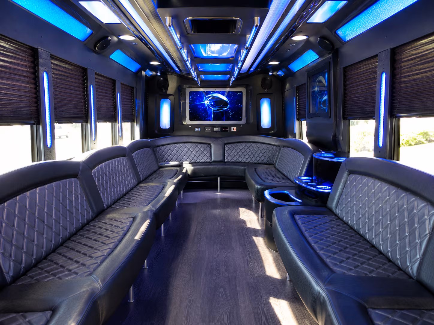 morgantown 28 passenger party bus inside