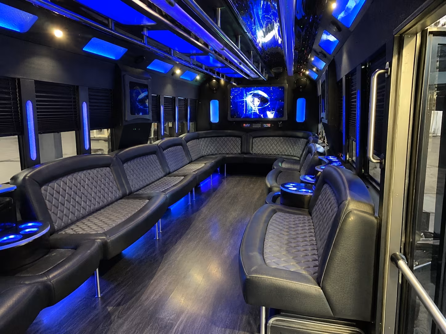 morgantown 28 passenger party bus interior