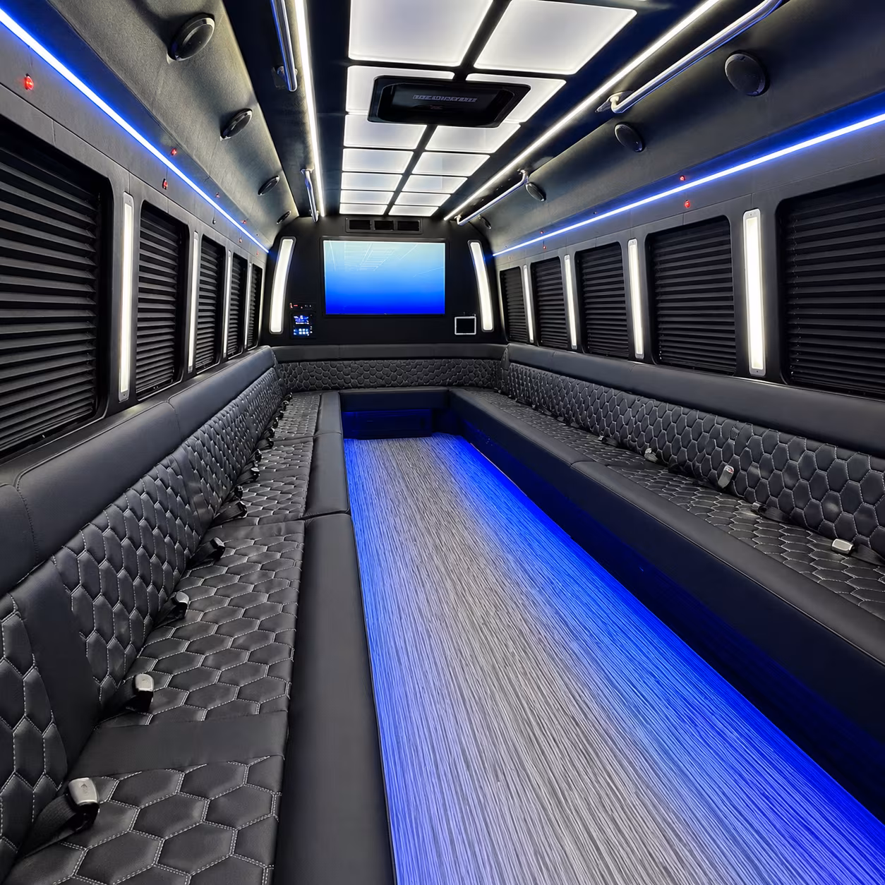 morgantown 50 passenger party bus inside