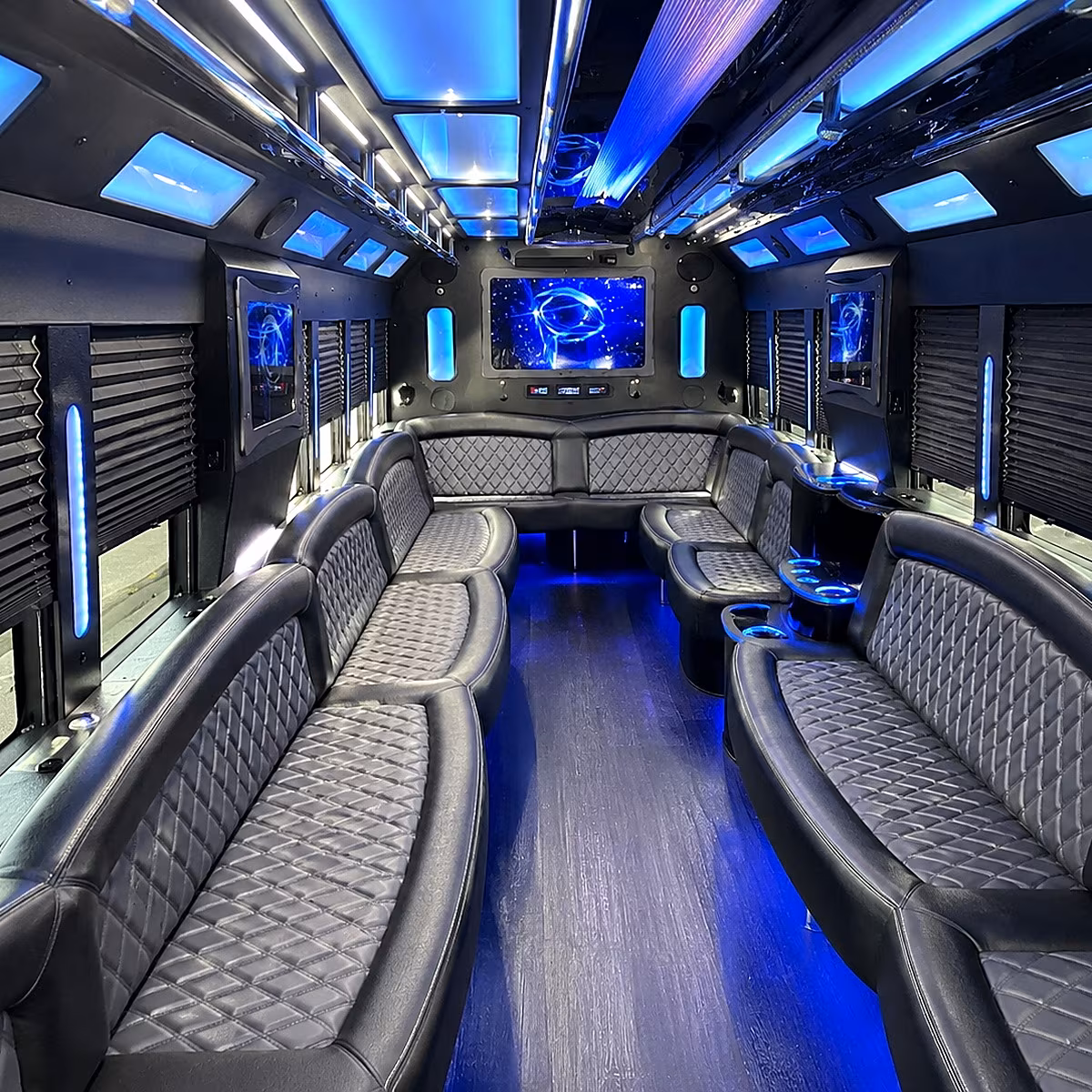 morgantown 50 passenger party bus interior
