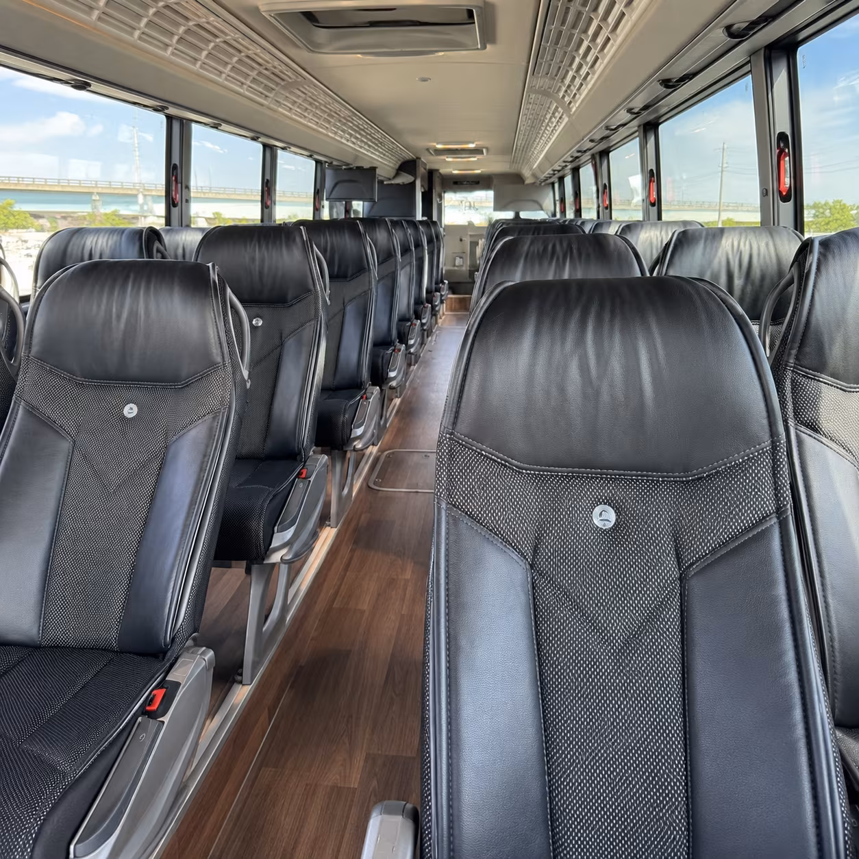 morgantown 56 passenger charter bus inside